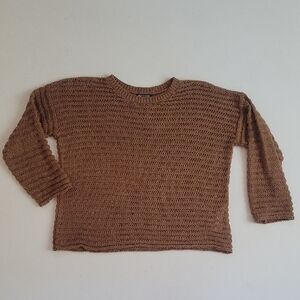 Eileen Fisher Brown Crew Neck Sweater